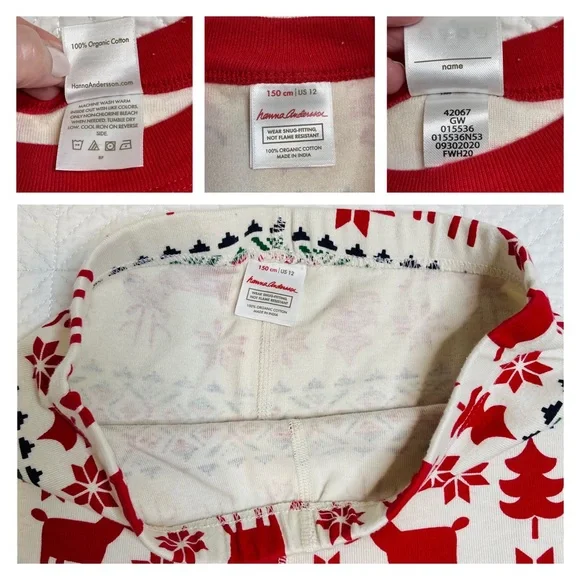 Hanna Andersson - Long John Pajama Set in Dear Deer 12 - Picture 9 of 11